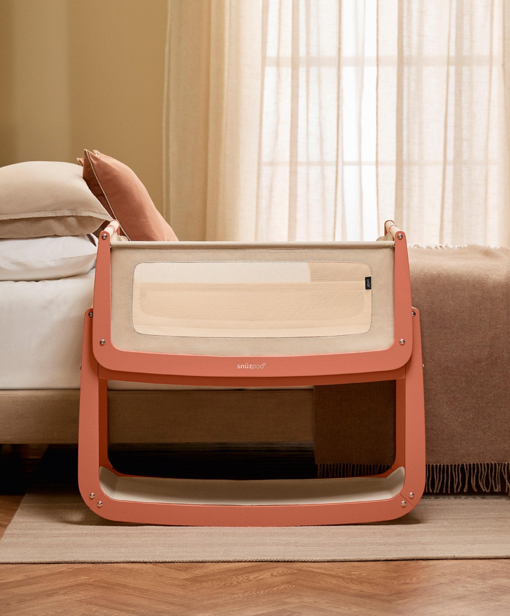 SnuzPod 5 Bedside Crib - Terracotta