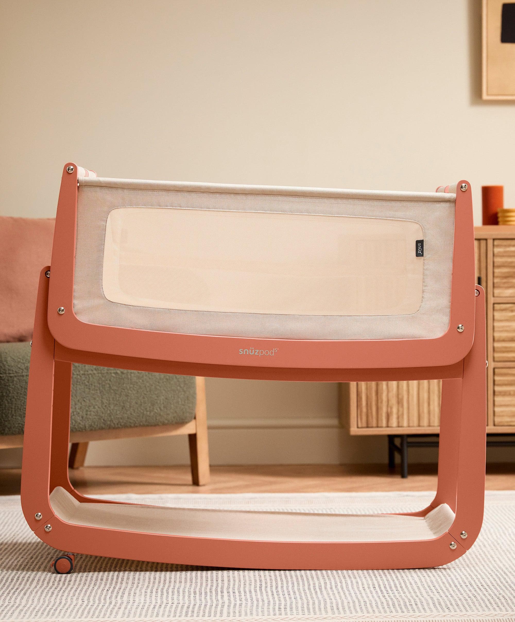 SnuzPod 5 Bedside Crib - Terracotta - Image 7