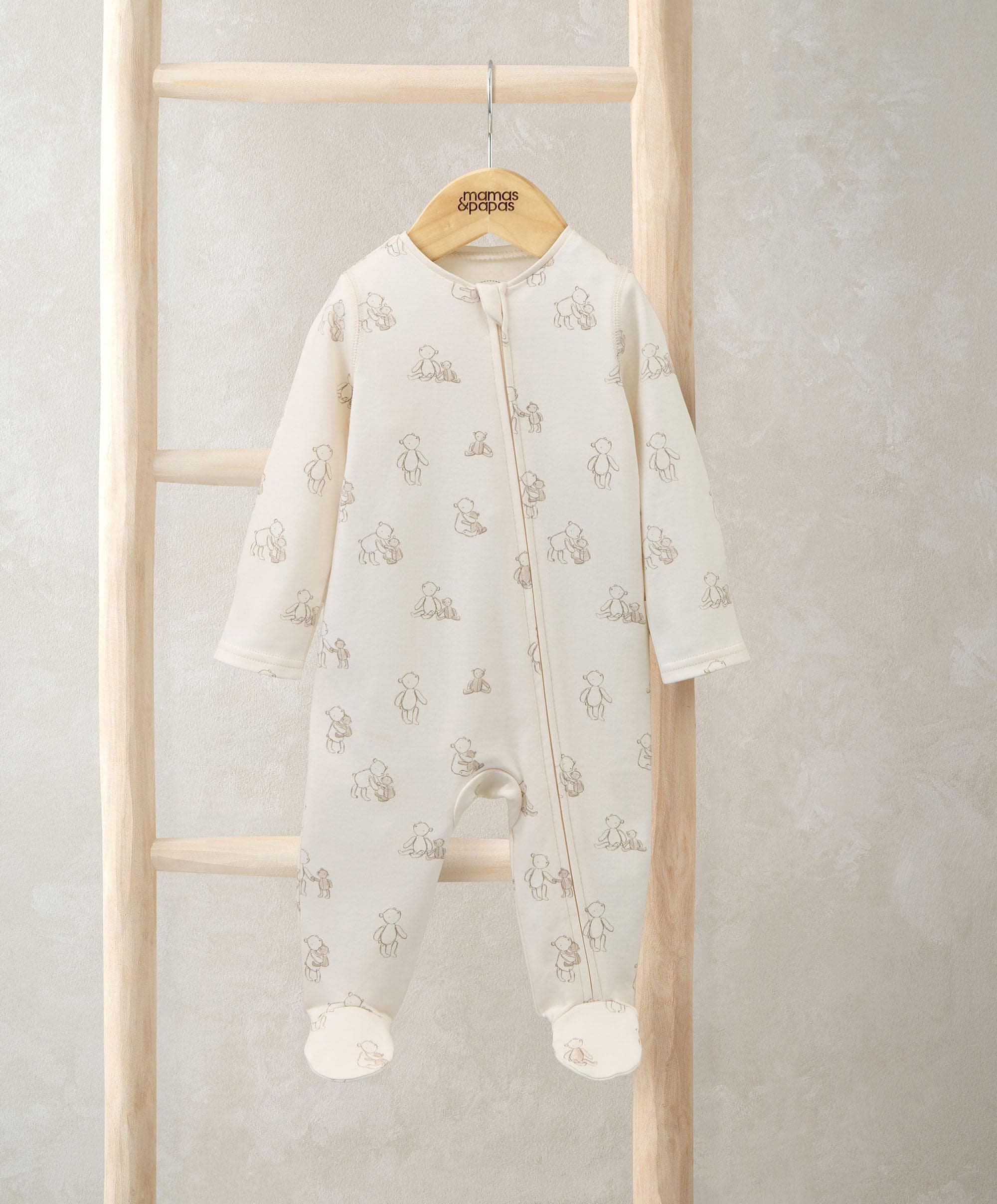 Bear Print All In One - Cream