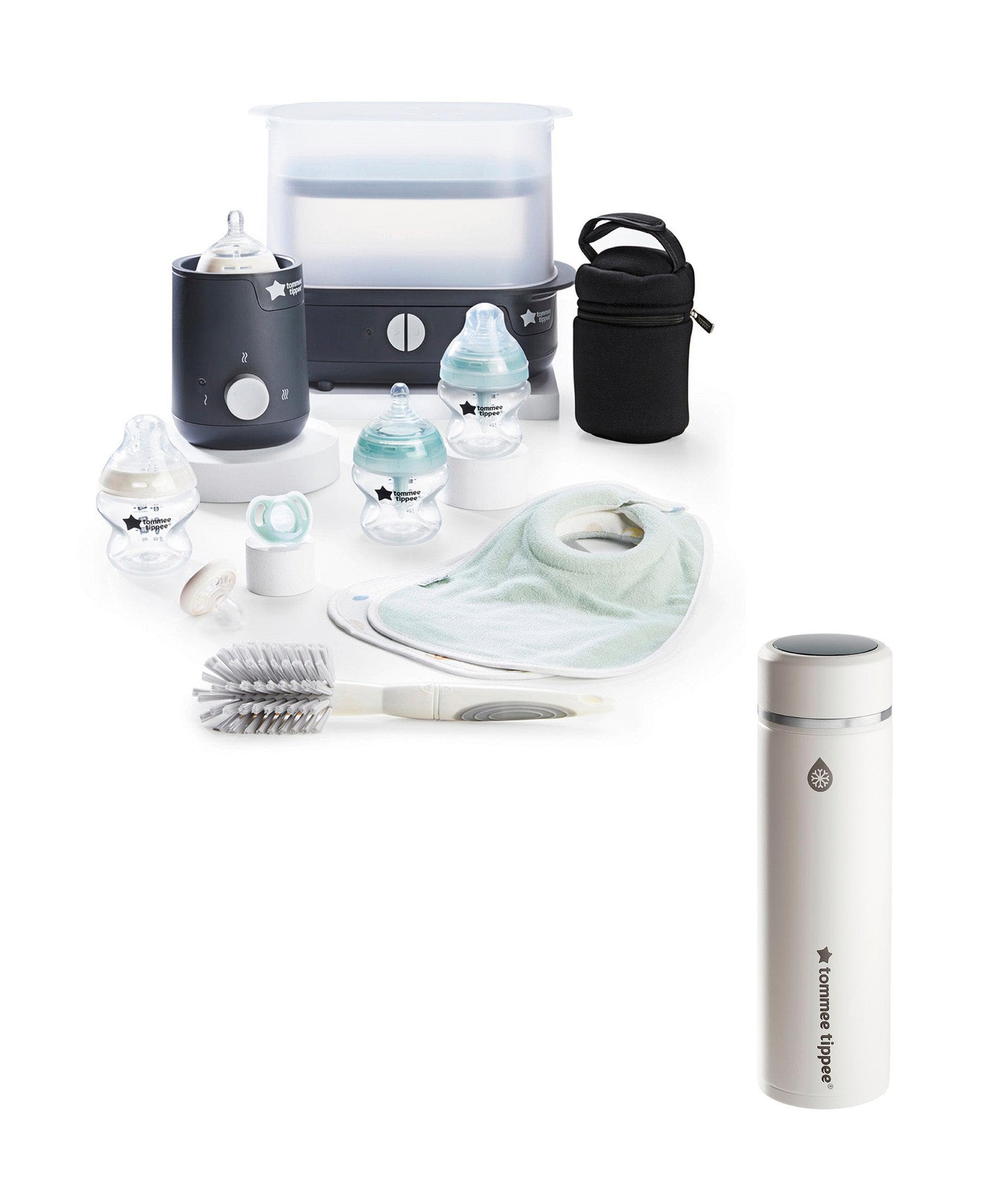 Tommee Tippee Complete Feeding Set & GoPrep Formula Feed Maker Bundle - Black
