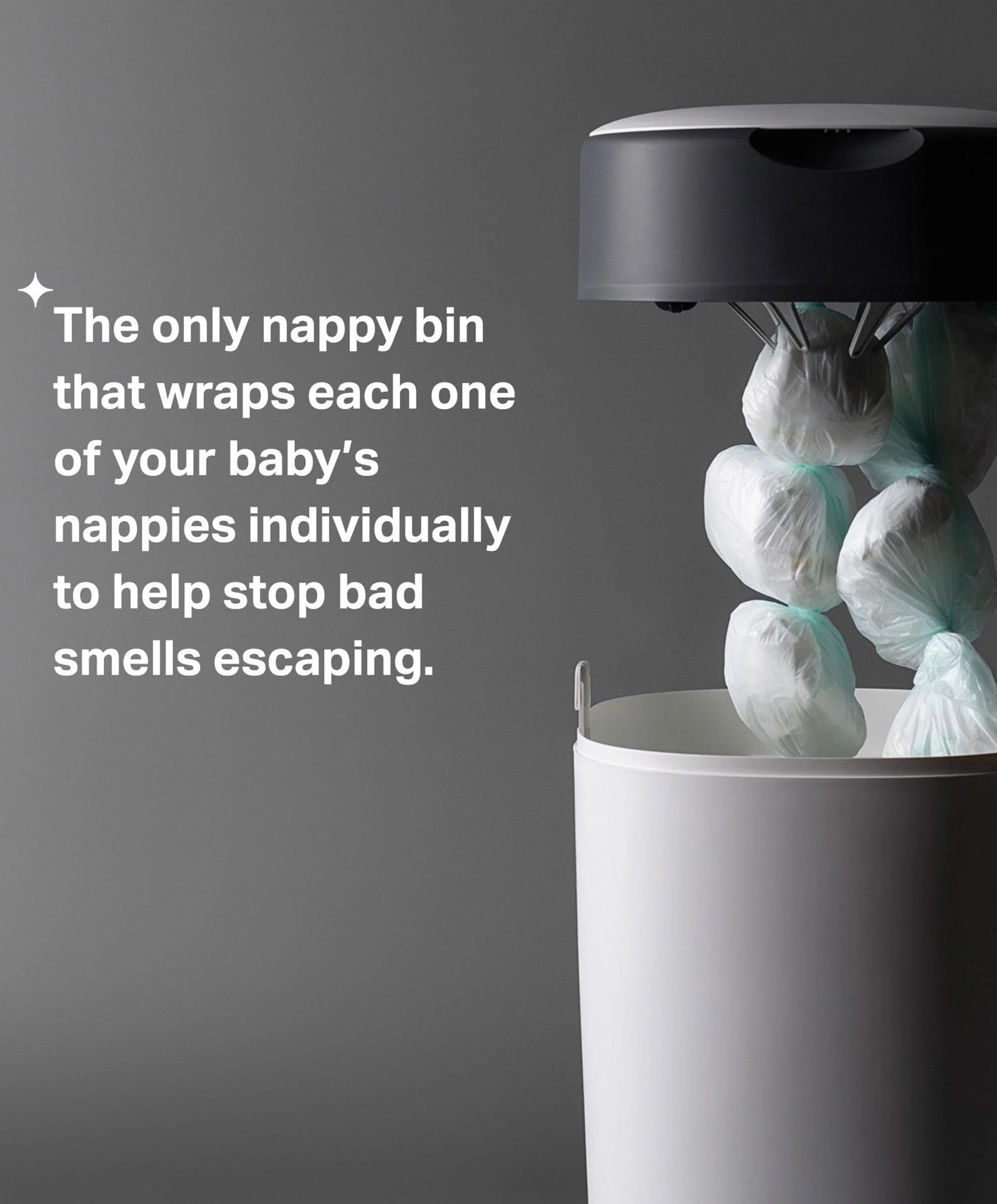 Tommee Tippee Twist & Click Advanced Nappy Bin & 7 Refill Cassettes - Image 3