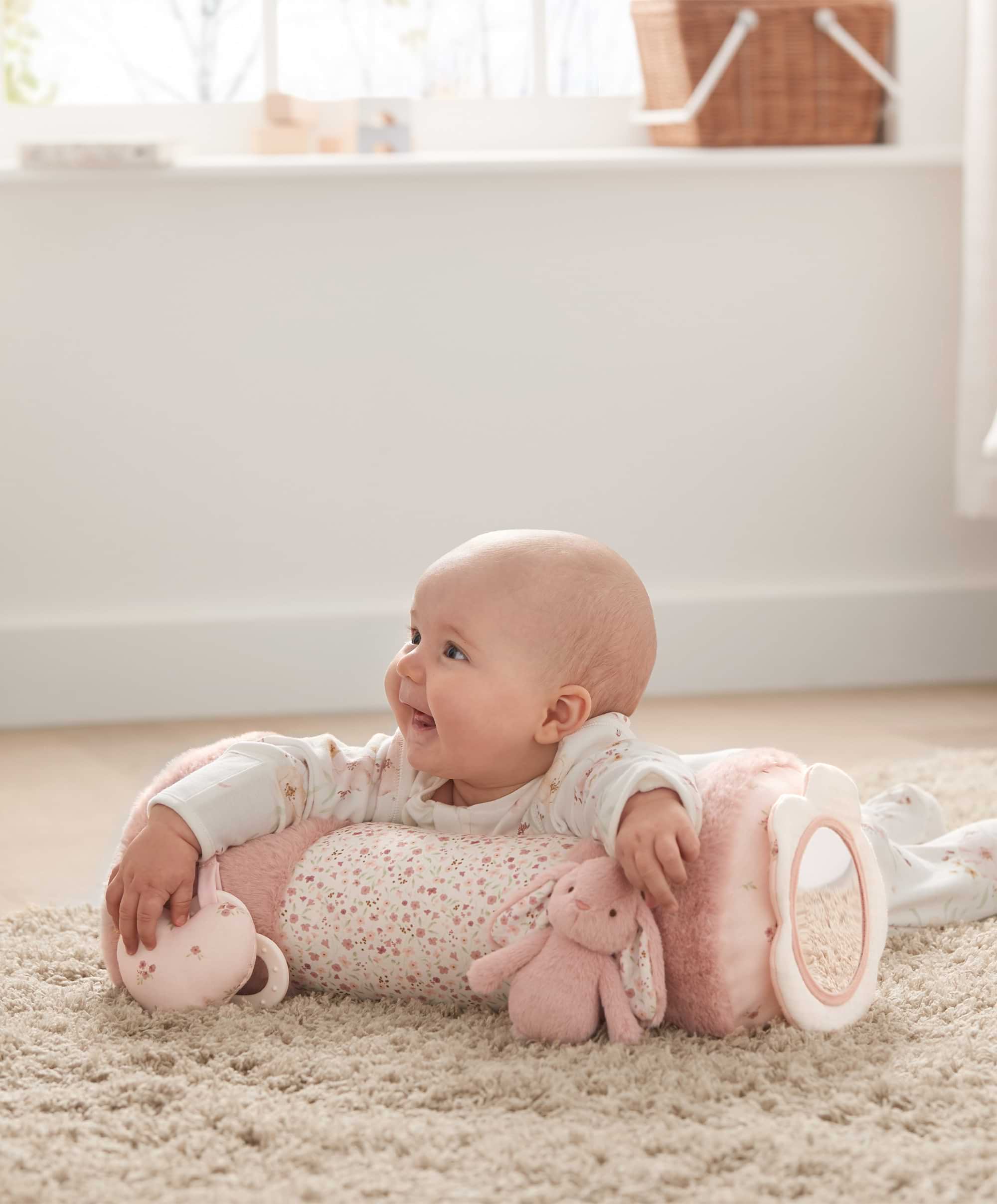 Tummy Time Roll - Welcome to the World Pink - Image 3