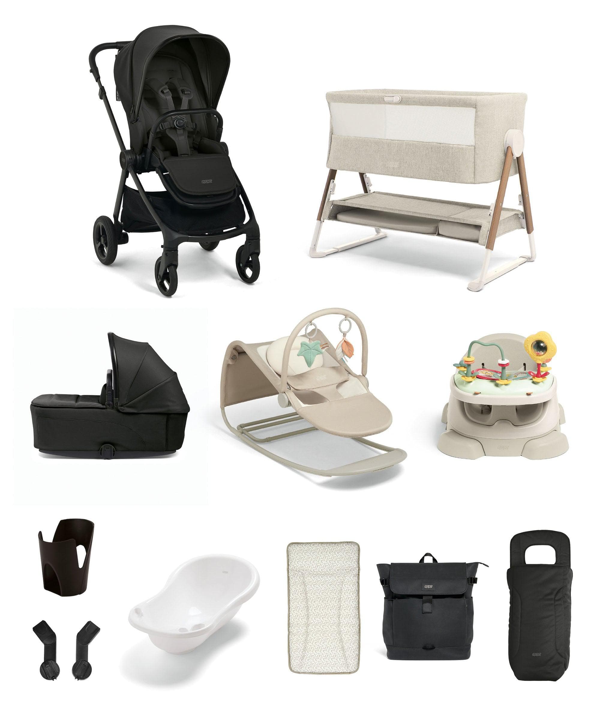 Vardo Pushchair Ultimate Newborn Bundle (11 Pieces) - Noir