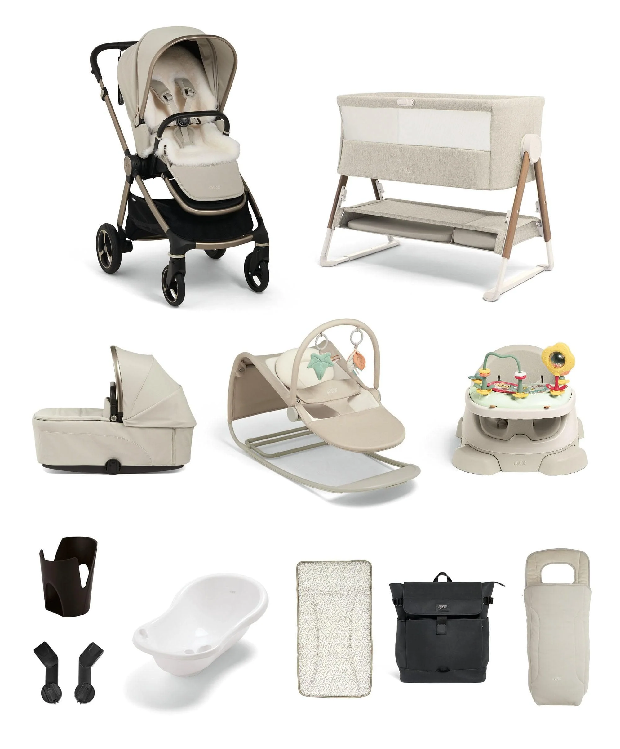 Vardo Pushchair Ultimate Newborn Bundle (12 Pieces) - Shell