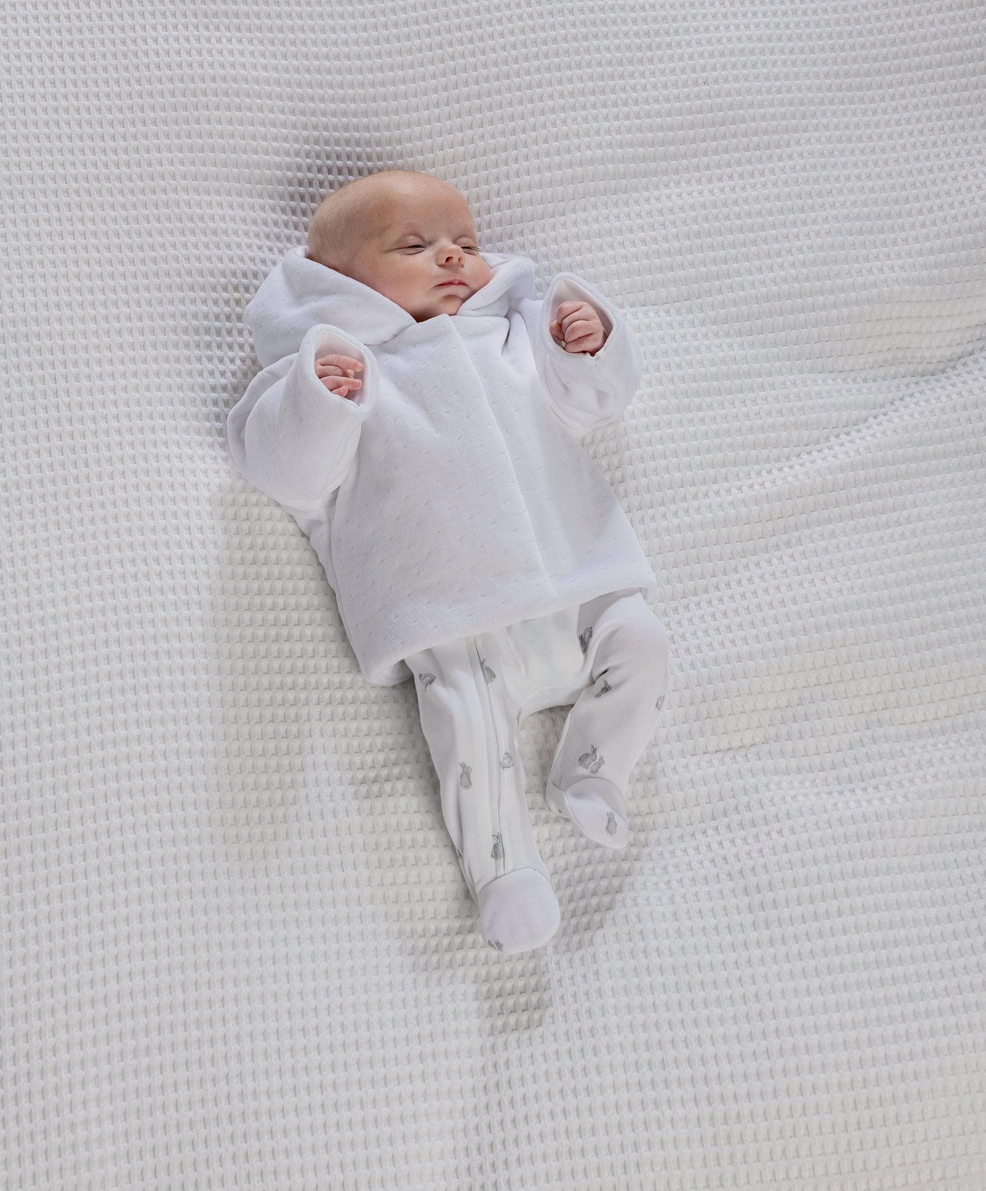 Velour Hooded Jacket - White - Image 2