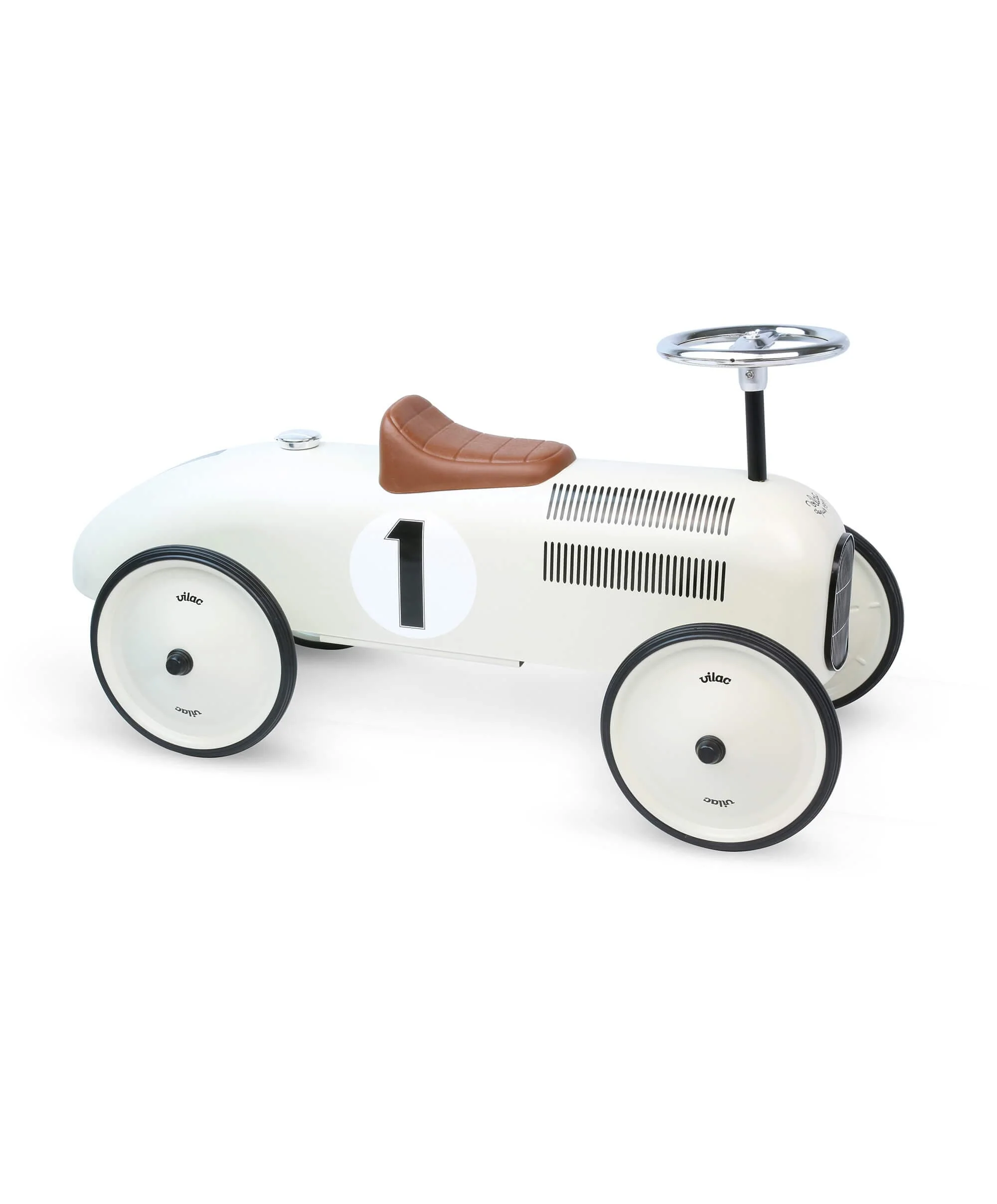 Vilac Ride On Metal Car Toy - Off White - Image 5