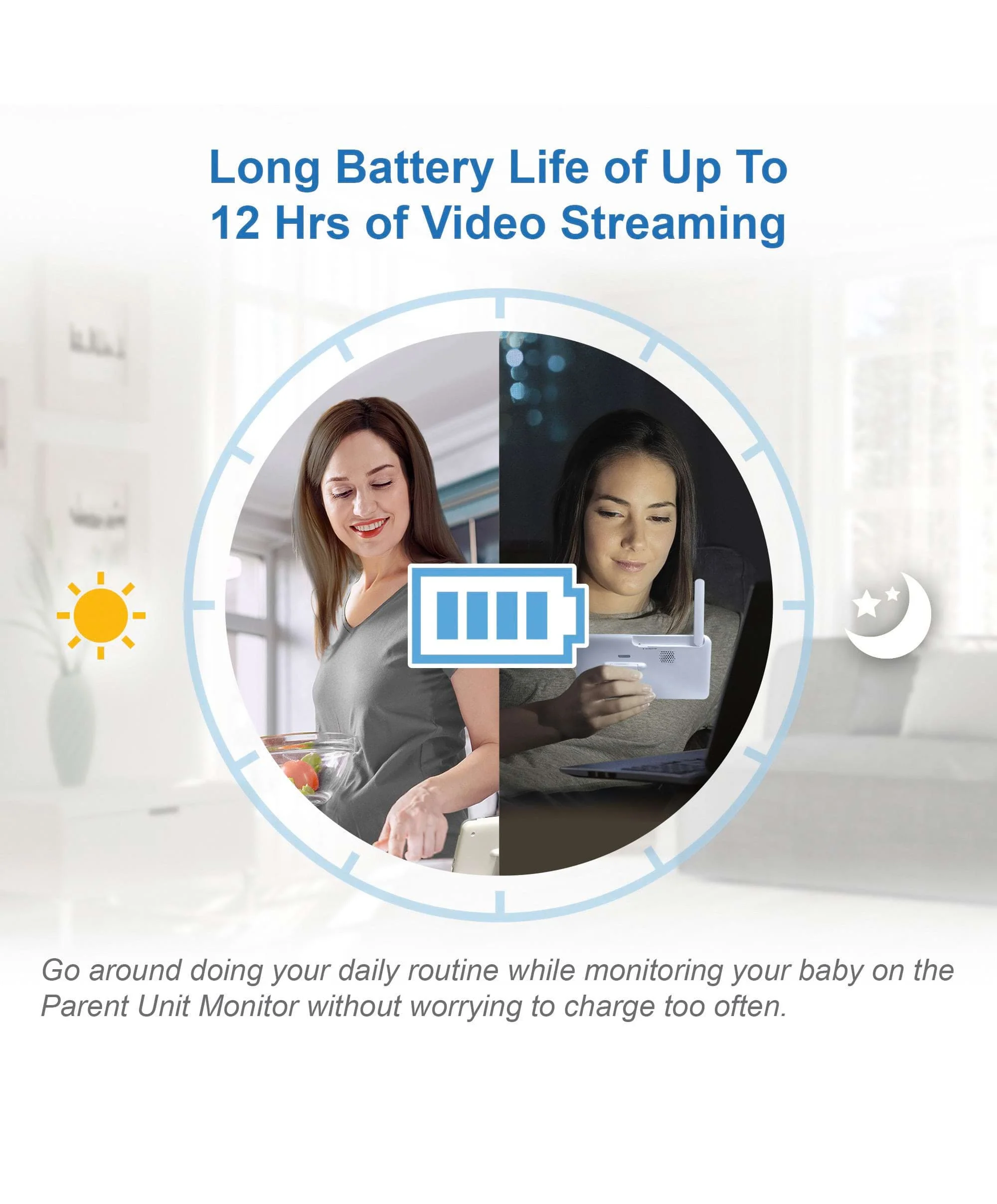 VTech RM7766HD 7 Smart Pan & Tilt Baby Monitor in White - Image 8