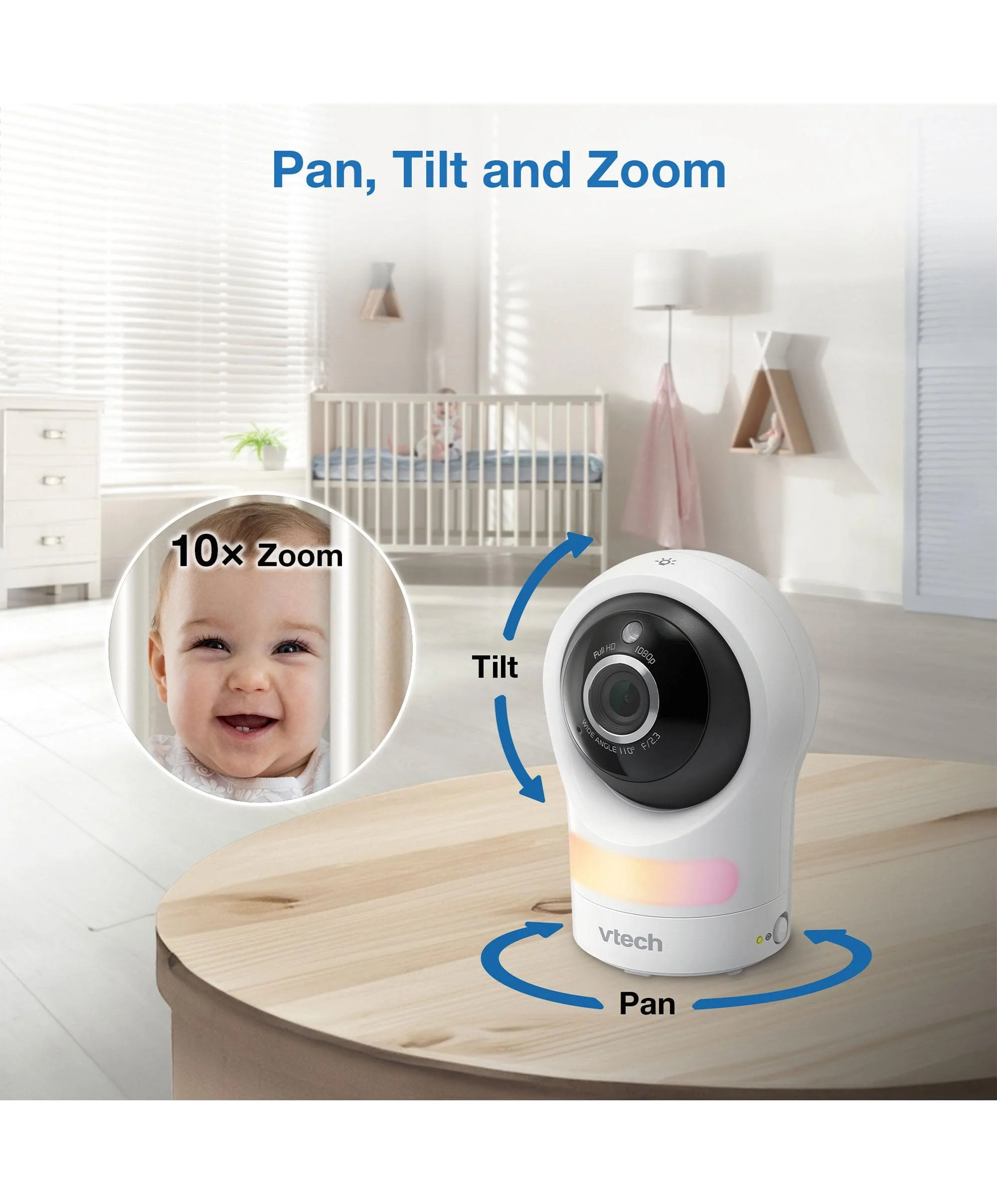 VTech RM9761 Wi-Fi 1080p Smart Baby Cam – White - Image 7