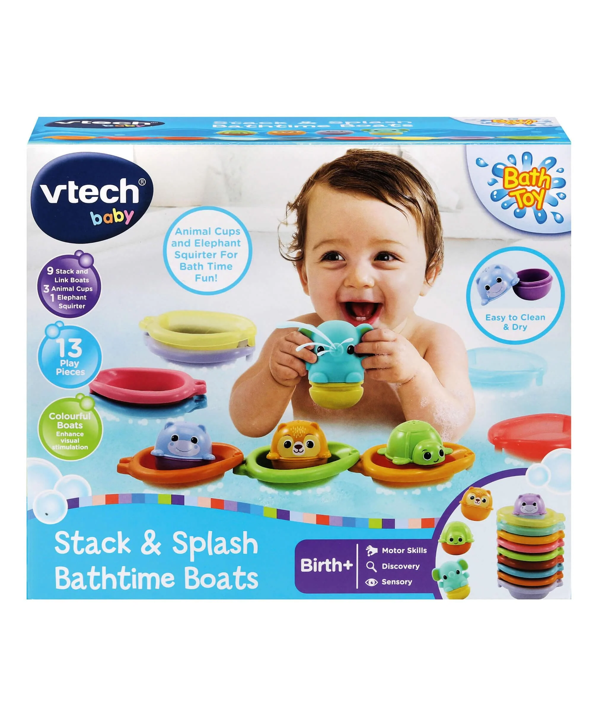 VTech Stack & Splash Bathtime Boats Toys - Image 3