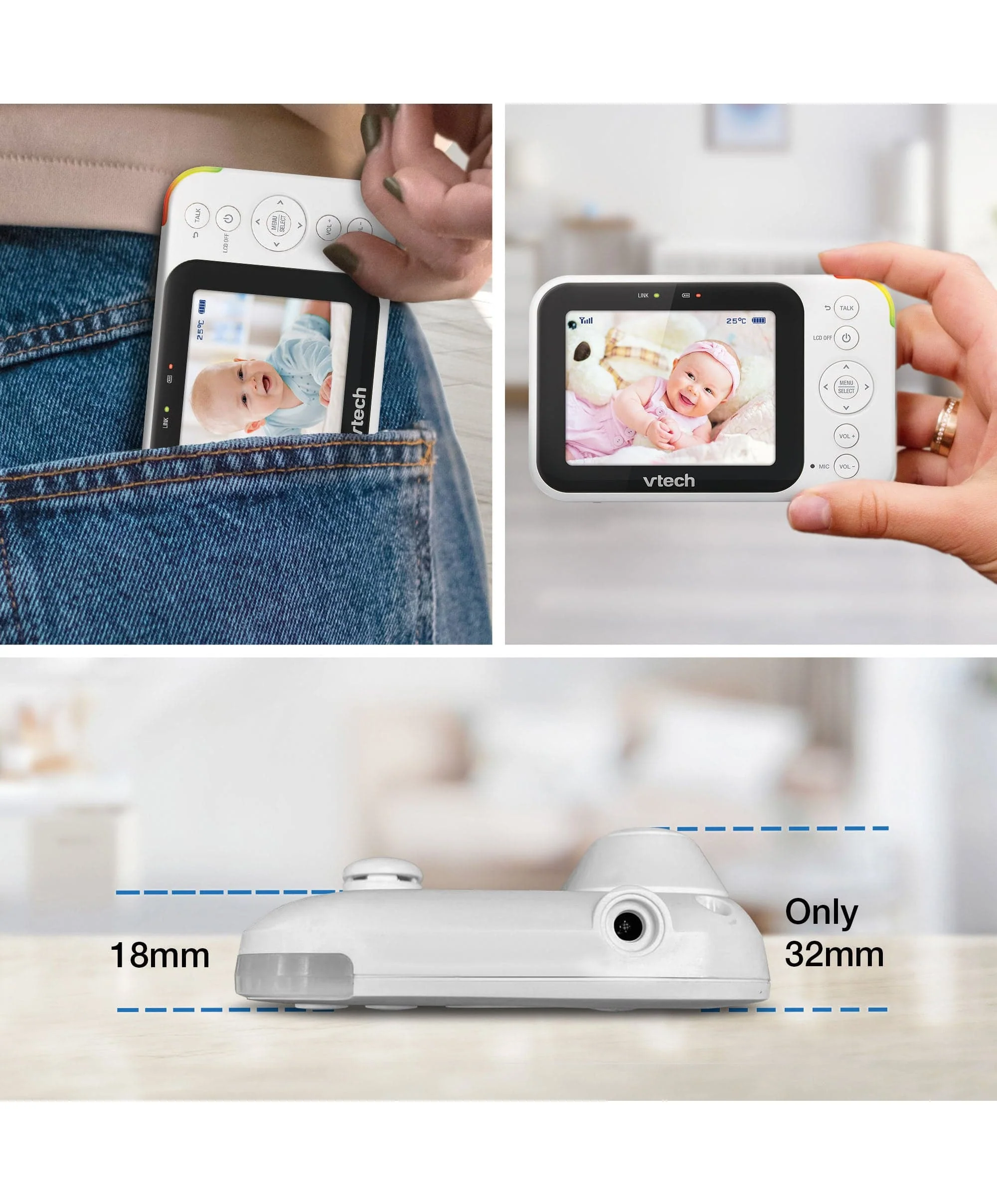 VTech VM4252 3.5" Video Monitor - White - Image 7