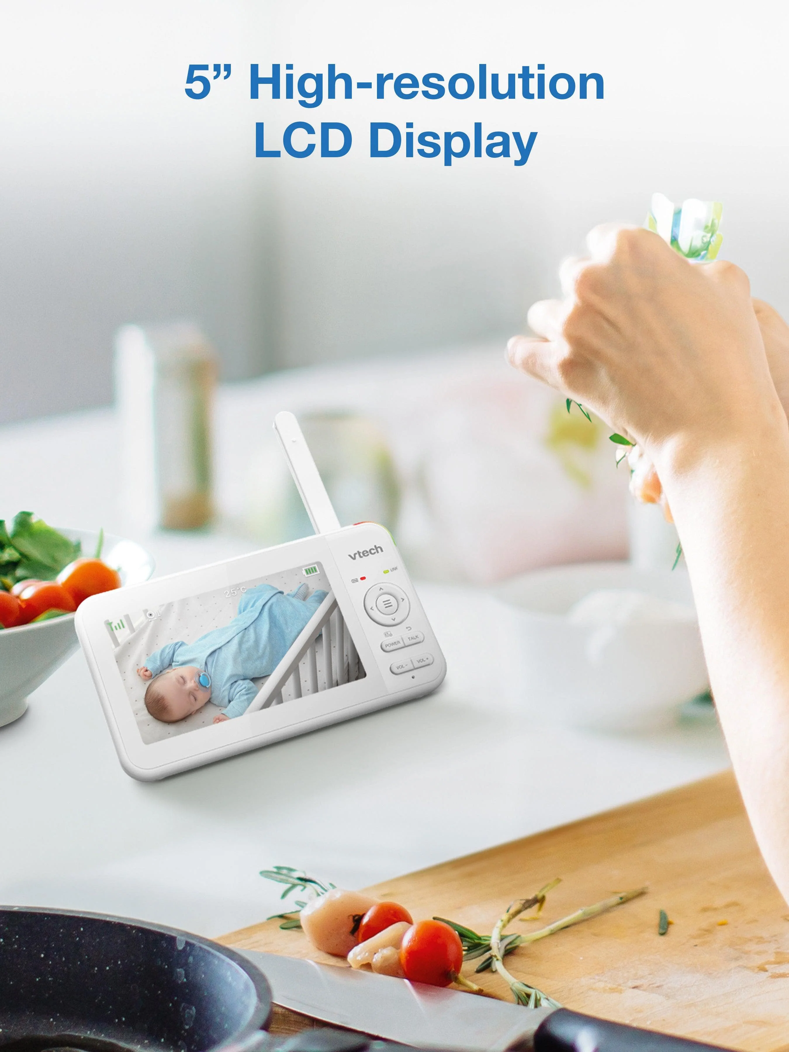 VTech VM5467 5" Pan & Tilt Video Monitor with Night Light - Image 9