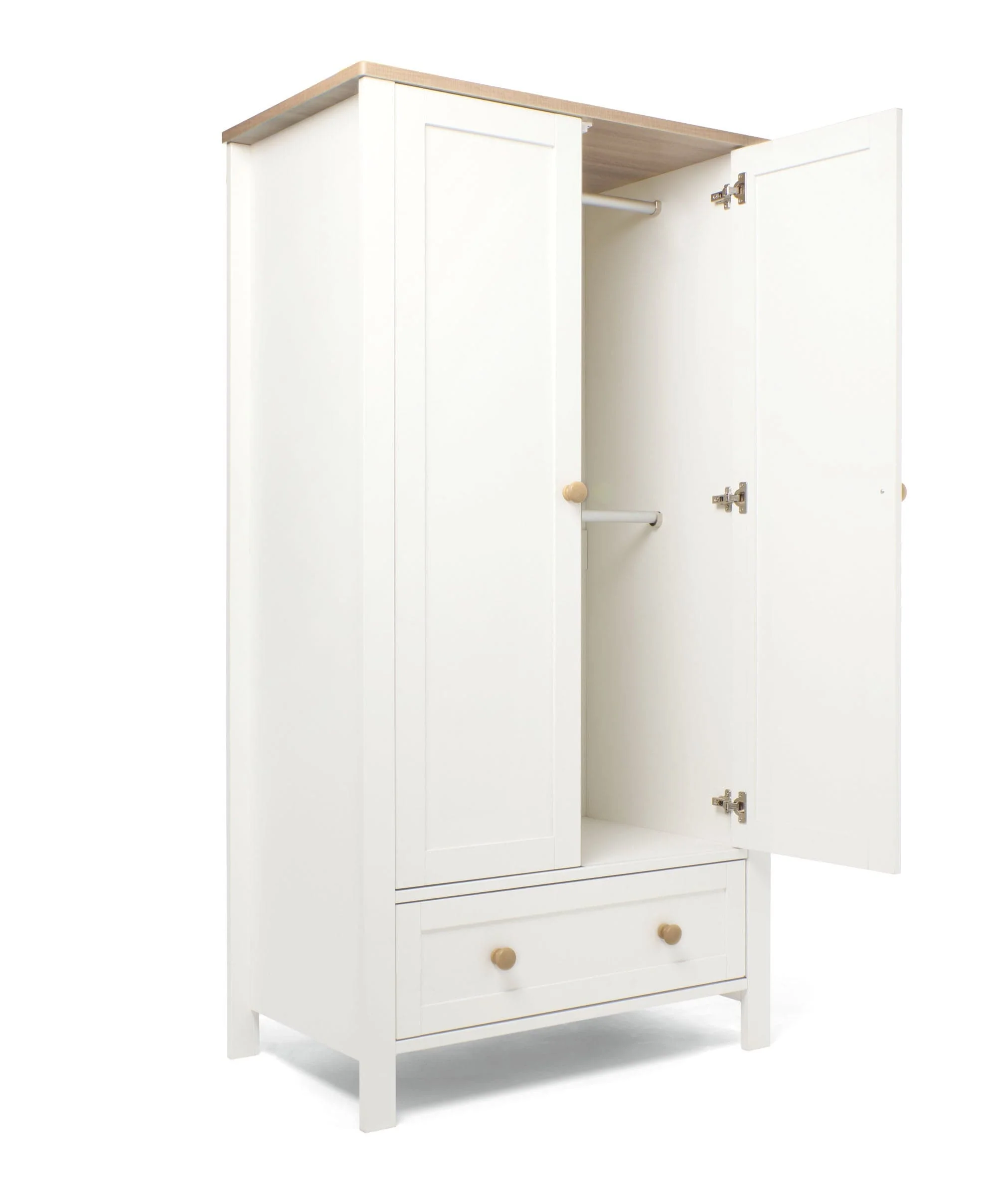 Wedmore 3 Piece Cotbed Range with Dresser Changer & Wardrobe - White/Oak - Image 13